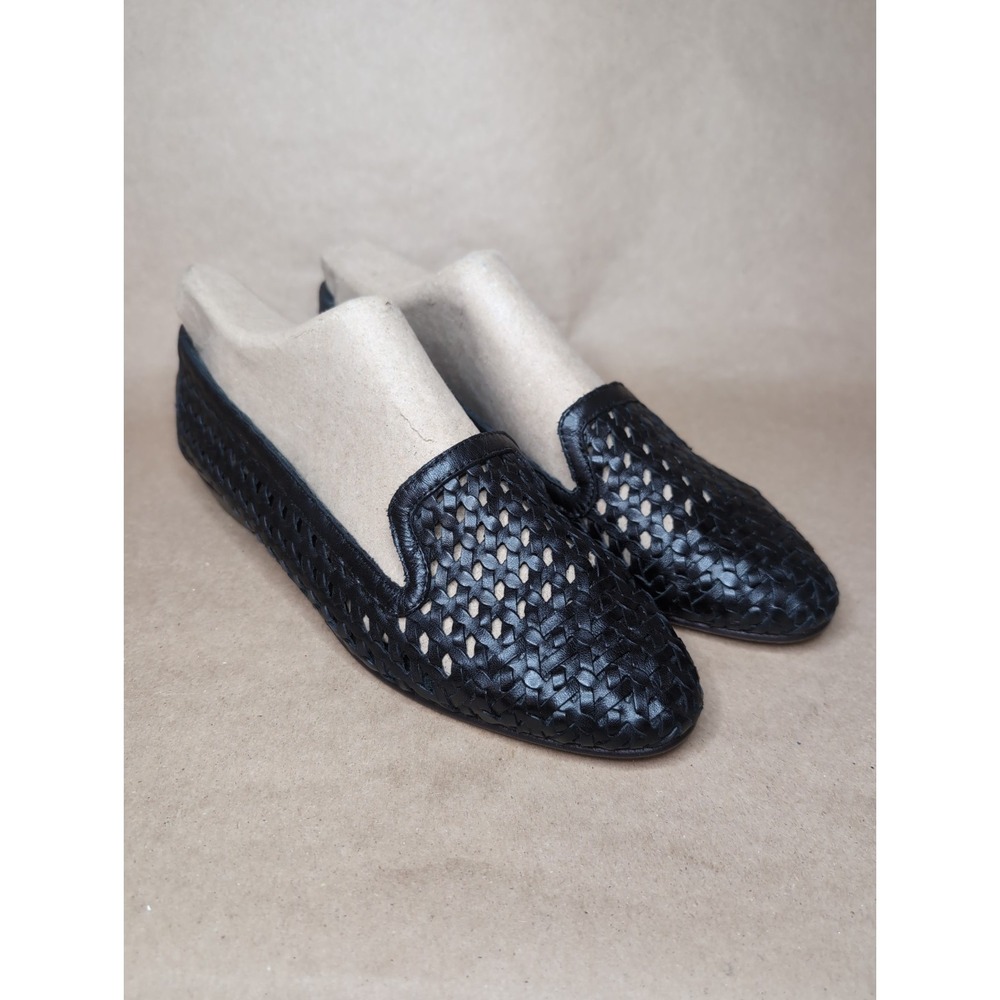 Sesto Meucci Womens 10N Black Woven Leather loafers Neffen